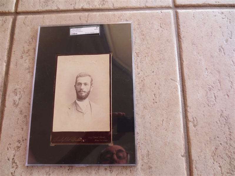 1887 Souby Art Gallery New Orleans Unidentified Baseball Cabinet Photo Card SGC AUTHENTIC            022