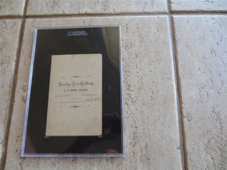 1887 Souby Art Gallery New Orleans Unidentified Baseball Cabinet Photo Card SGC AUTHENTIC            022