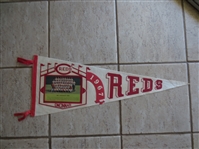 1967 Cincinnati Reds Full Size Soft Felt Picture Baseball Pennant  34"  Pete Rose, Tony Perez