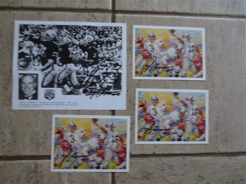 (15) Autographed Pro Football Items of Rosey Greer, Deacon Jones, Chuck Muncie, and Daryle Lamonica