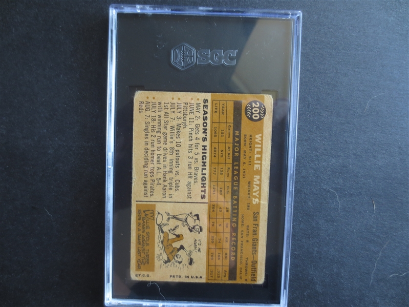 1960 Topps Willie Mays SGC 1.5 FR Baseball Card #200