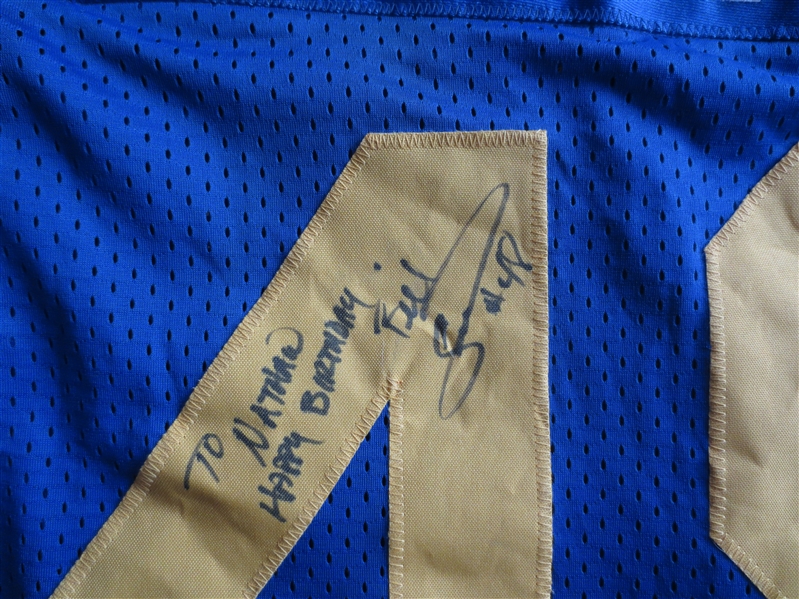 Autographed Game Worn Used Bill Simpson Los Angeles Rams Football Jersey