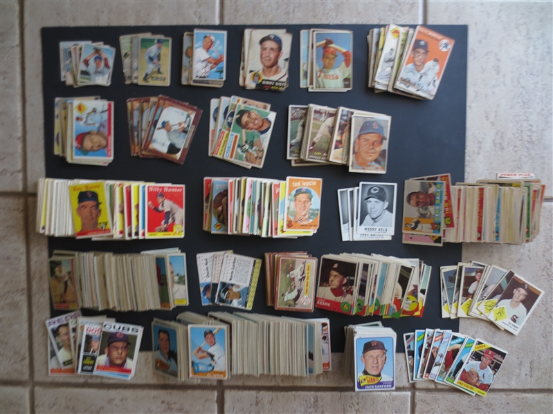 DEALER/COLLECTOR MONSTER CARD LOT---Mostly Baseball Cards---over 3000 cards including 400+ of PSA & Raw HOFers