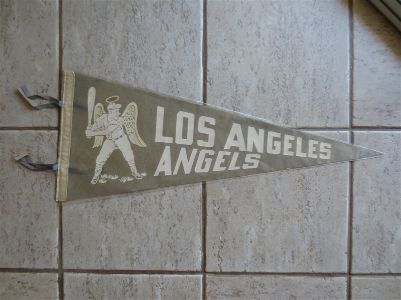 1940's-50's Los Angeles Angels PCL Pacific Coast League Soft Felt Baseball Pennant 34.5 across