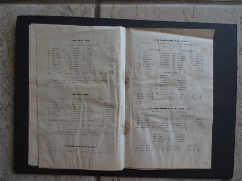 1907 Fourth Annual Interscholastic Track and Field Day Program at Pomona College 20 pages long