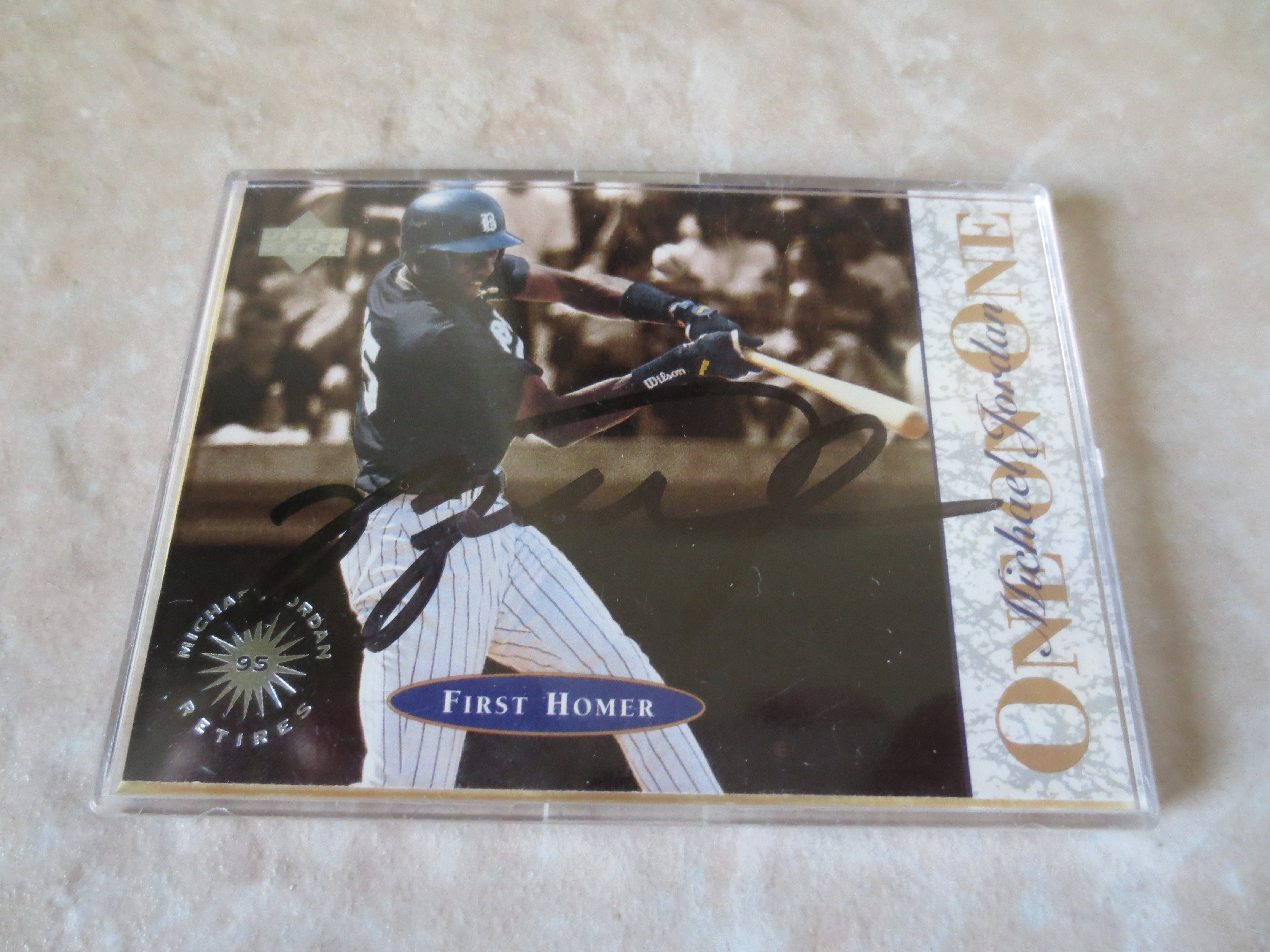 Lot detail autographed 1995 michael jordan upper deck retires one on